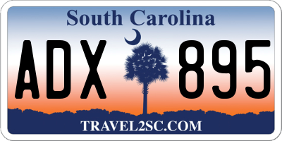 SC license plate ADX895