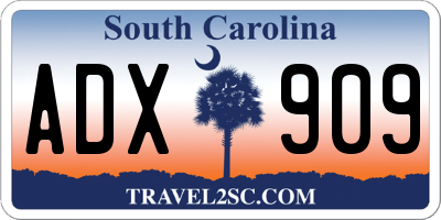 SC license plate ADX909