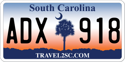 SC license plate ADX918