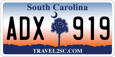SC license plate ADX919