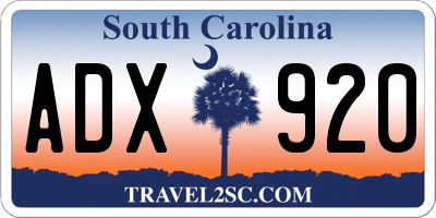 SC license plate ADX920