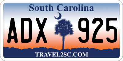 SC license plate ADX925