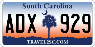 SC license plate ADX929
