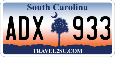 SC license plate ADX933