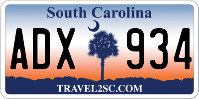 SC license plate ADX934