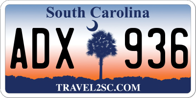 SC license plate ADX936