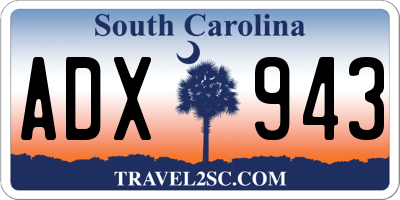 SC license plate ADX943