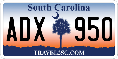 SC license plate ADX950