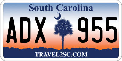 SC license plate ADX955