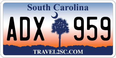 SC license plate ADX959