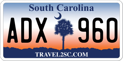 SC license plate ADX960