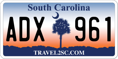 SC license plate ADX961