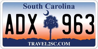 SC license plate ADX963