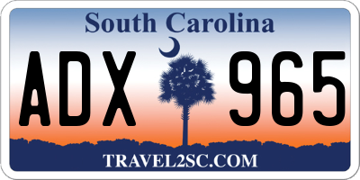 SC license plate ADX965