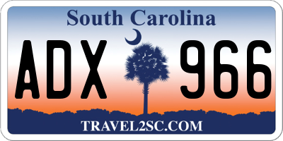 SC license plate ADX966