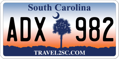 SC license plate ADX982