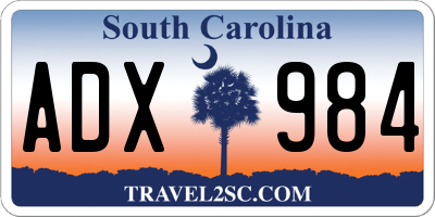 SC license plate ADX984