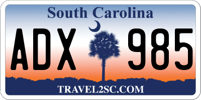 SC license plate ADX985