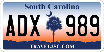 SC license plate ADX989