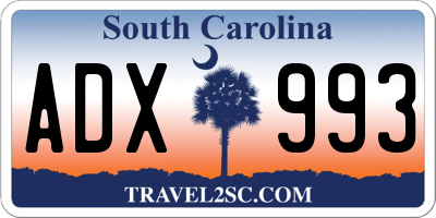 SC license plate ADX993