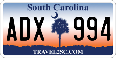 SC license plate ADX994