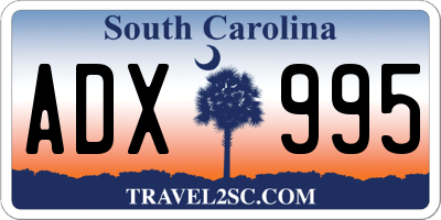 SC license plate ADX995
