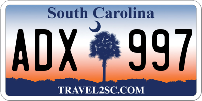 SC license plate ADX997