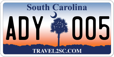 SC license plate ADY005