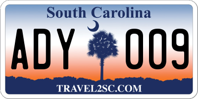 SC license plate ADY009