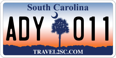 SC license plate ADY011