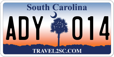 SC license plate ADY014