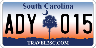 SC license plate ADY015
