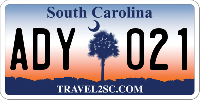 SC license plate ADY021