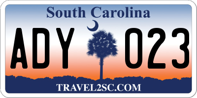 SC license plate ADY023