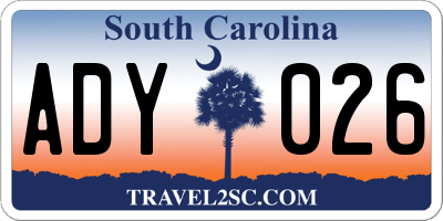 SC license plate ADY026