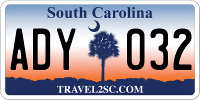 SC license plate ADY032