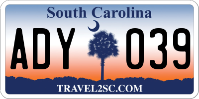 SC license plate ADY039
