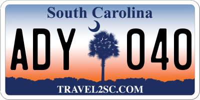 SC license plate ADY040
