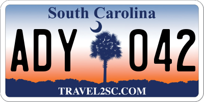 SC license plate ADY042