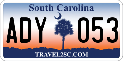 SC license plate ADY053