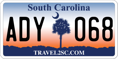 SC license plate ADY068