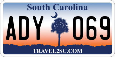 SC license plate ADY069