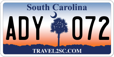 SC license plate ADY072