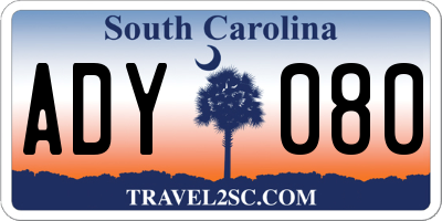 SC license plate ADY080