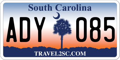 SC license plate ADY085