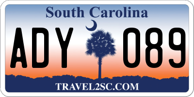 SC license plate ADY089