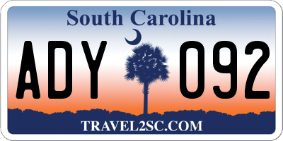 SC license plate ADY092