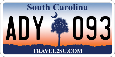 SC license plate ADY093