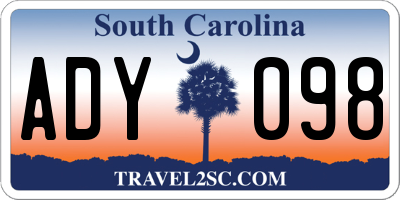 SC license plate ADY098