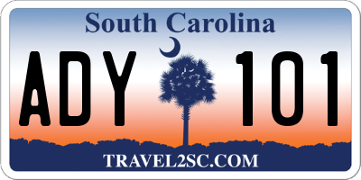 SC license plate ADY101